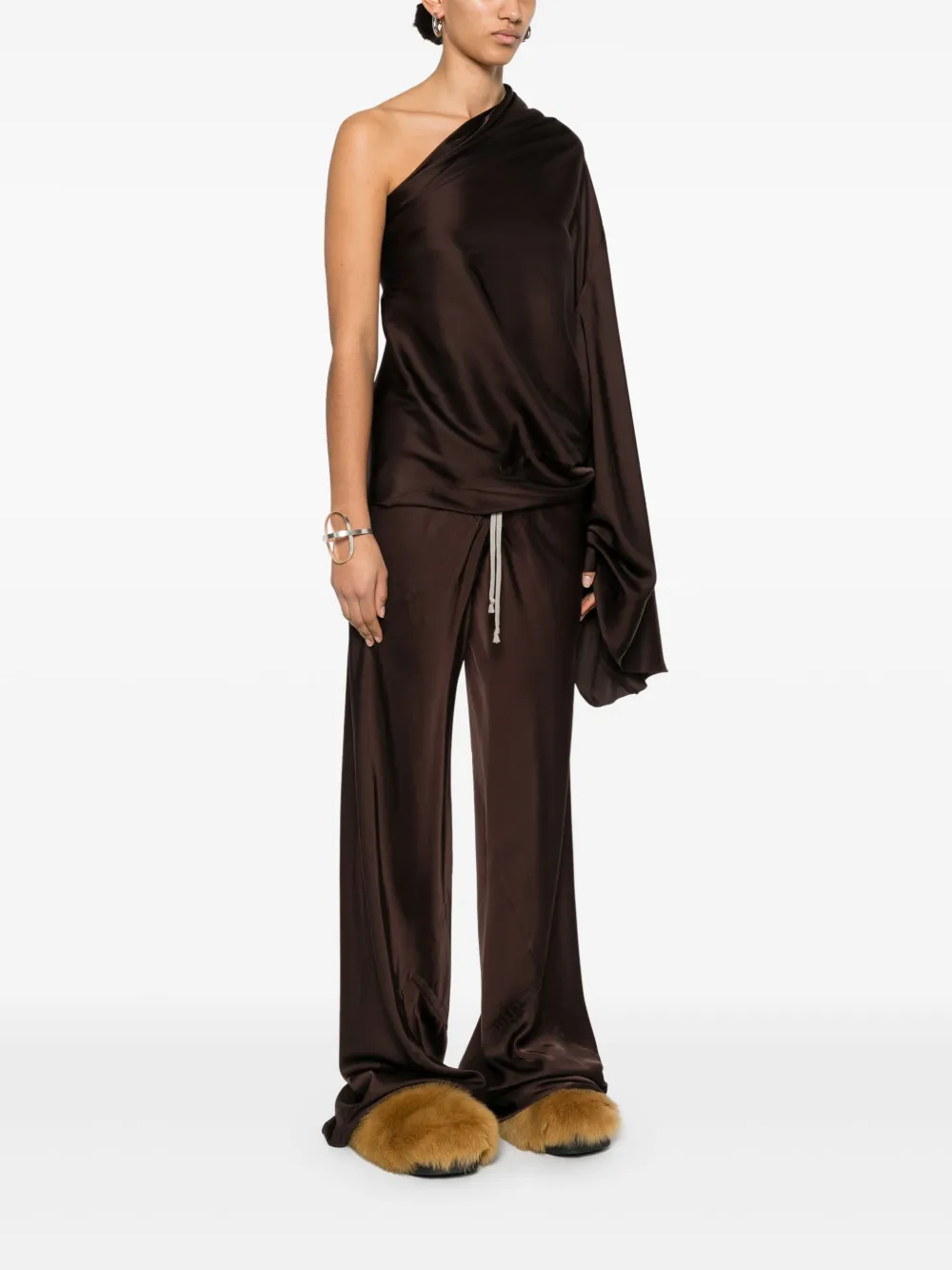 Rick Owens Asymmetrische top Bruin