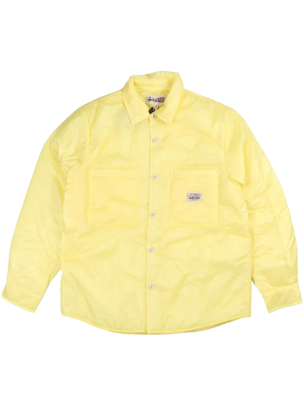 Stüssy logo-patch shirt jacket - イエロー Stüssy logo-patch shirt jacket - イエロー
