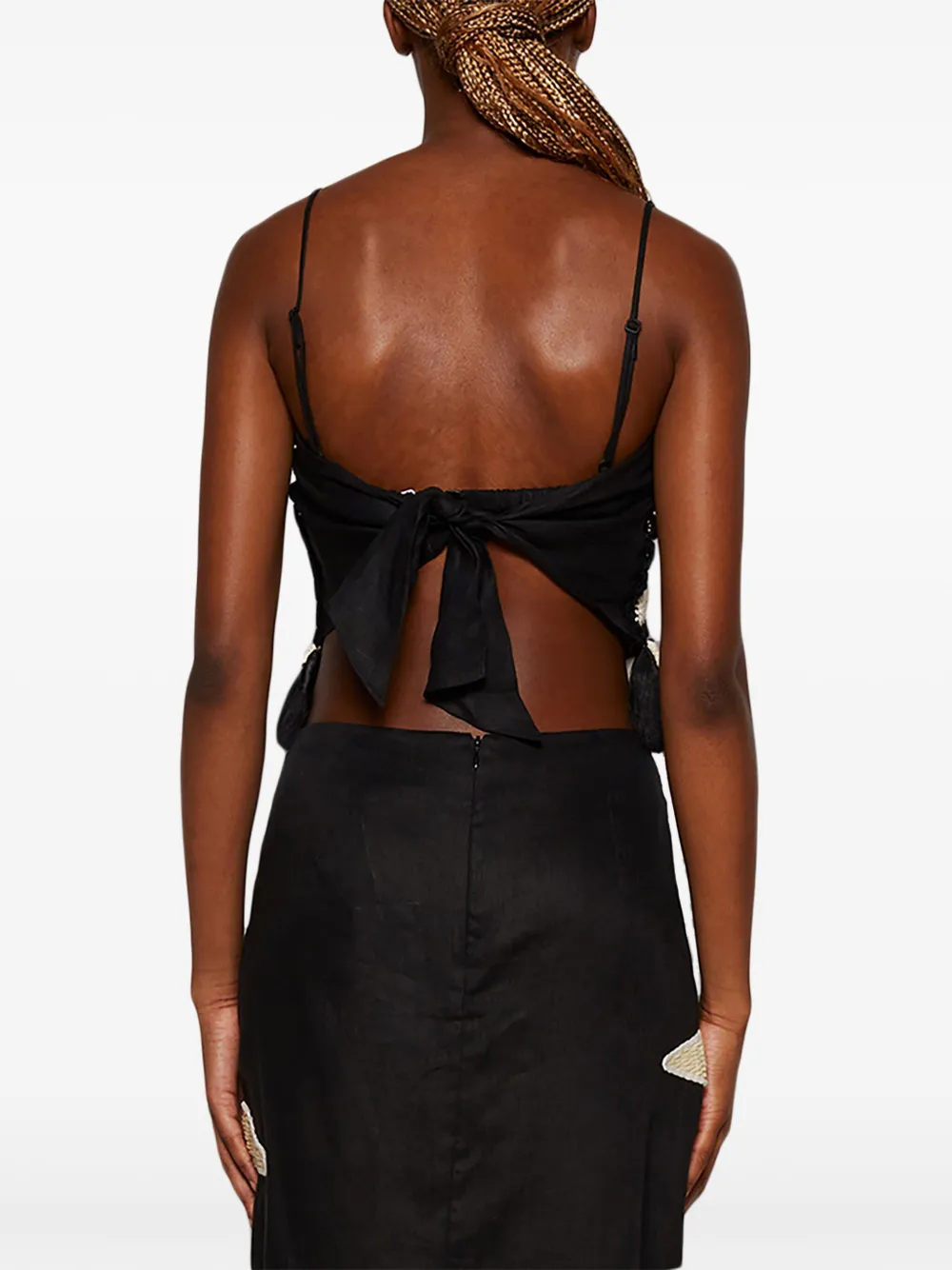 Johanna Ortiz Saguaro Crop Top in Black, view 5