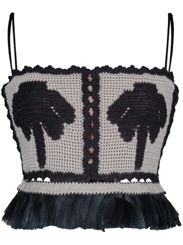 Johanna Ortiz Saguaro Crop Top in Black