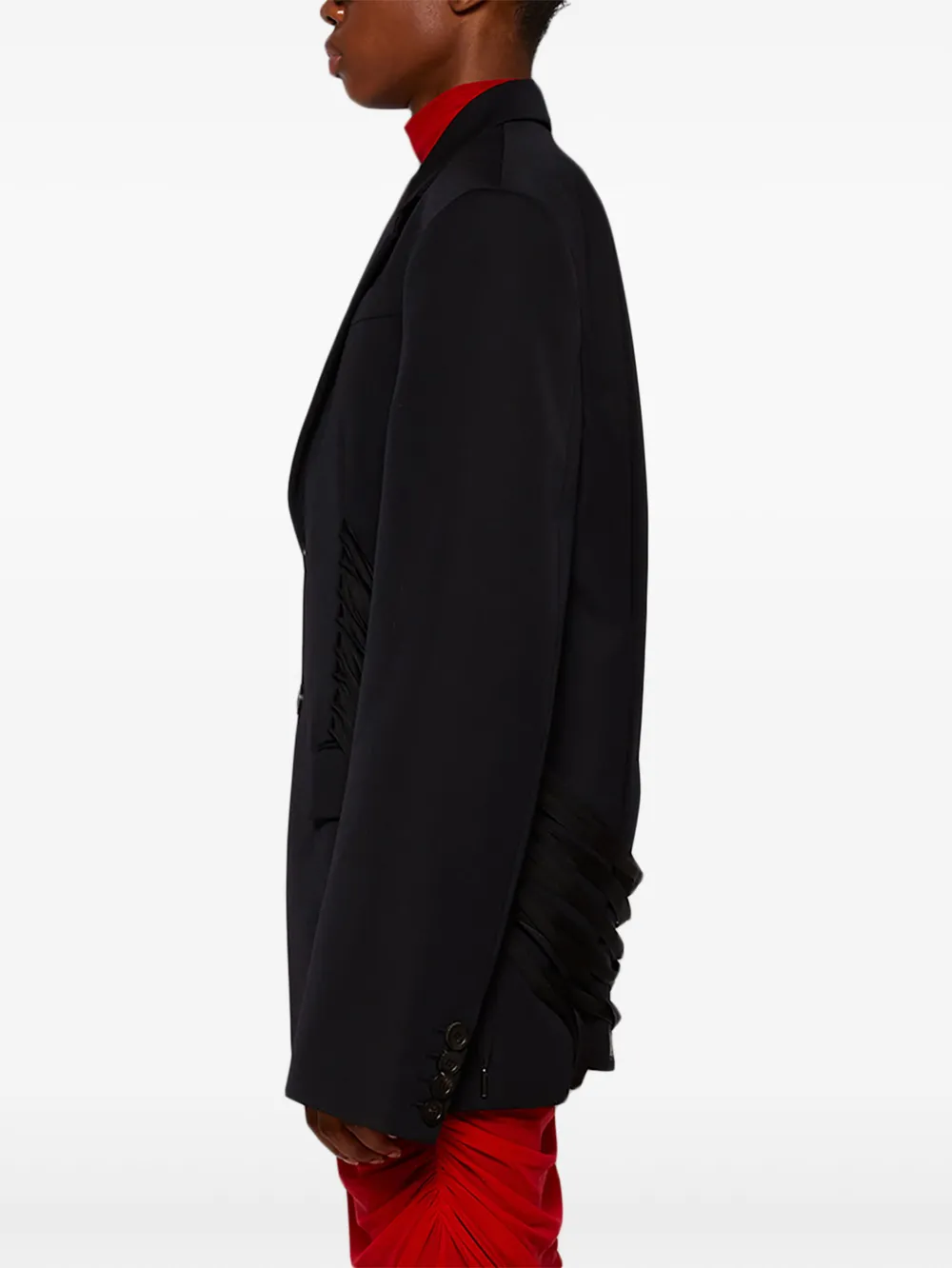 Jean Paul Gaultier Wollen blazer met kanten detail Zwart