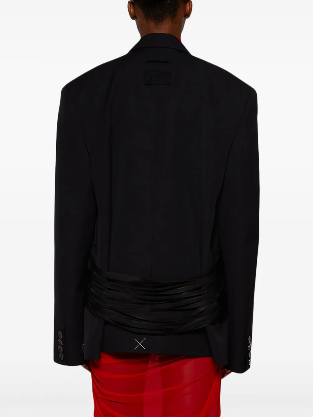 Jean Paul Gaultier Wollen blazer met kanten detail Zwart