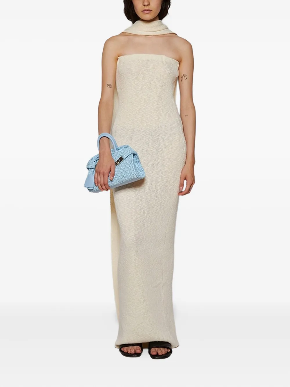 Magda Butrym scarf-detail dress Beige