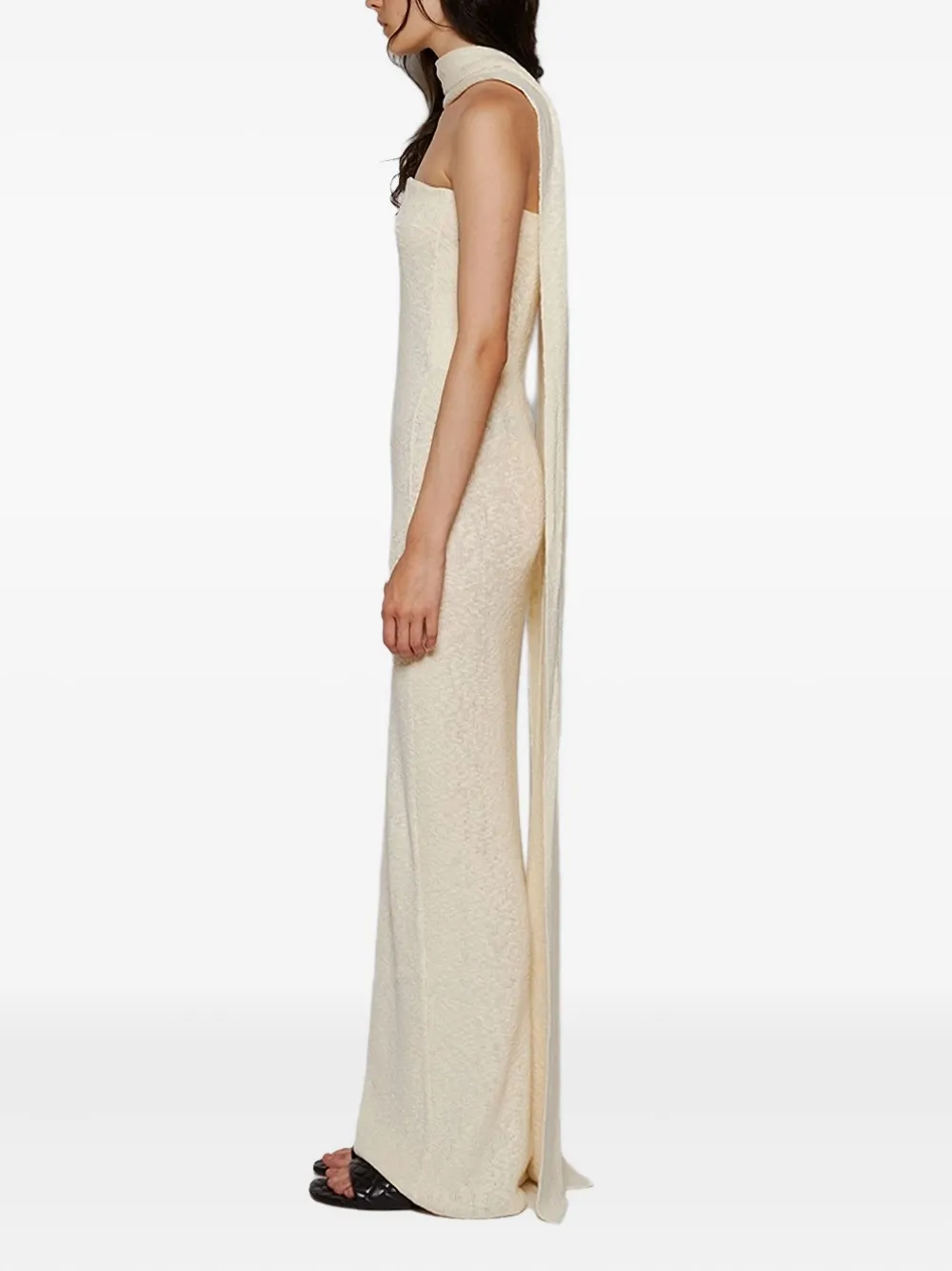 Magda Butrym scarf-detail dress Beige