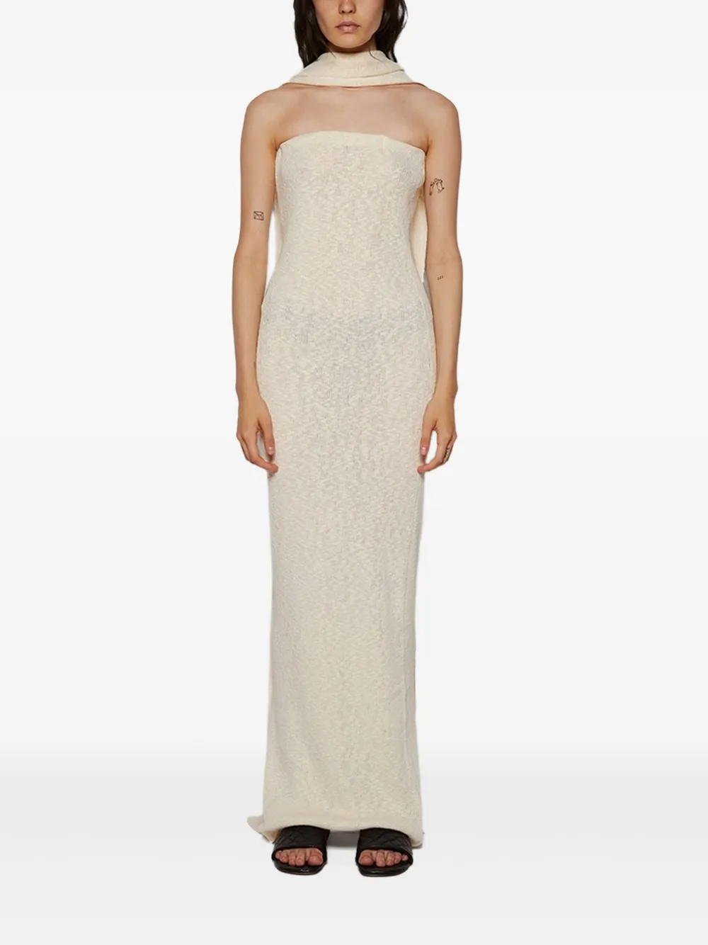 Magda Butrym scarf-detail dress Beige