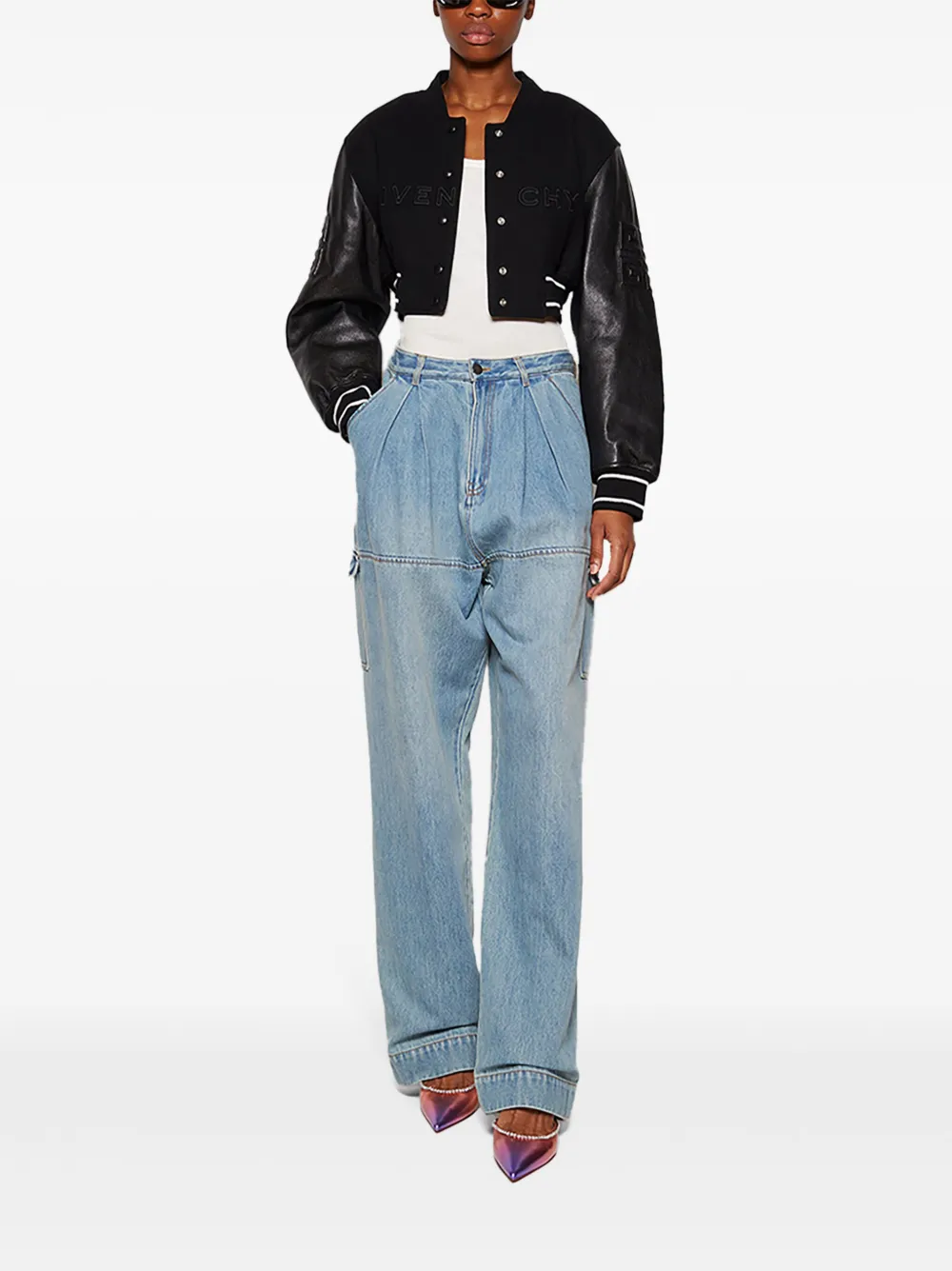 Amina Muaddi Gilda 100 mm muiltjes Paars