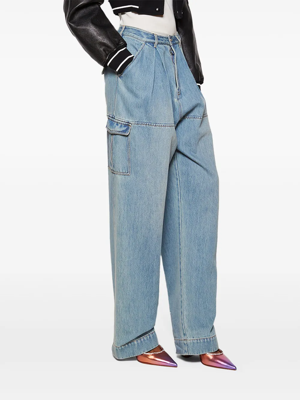 Amina Muaddi Gilda 100 mm muiltjes Paars