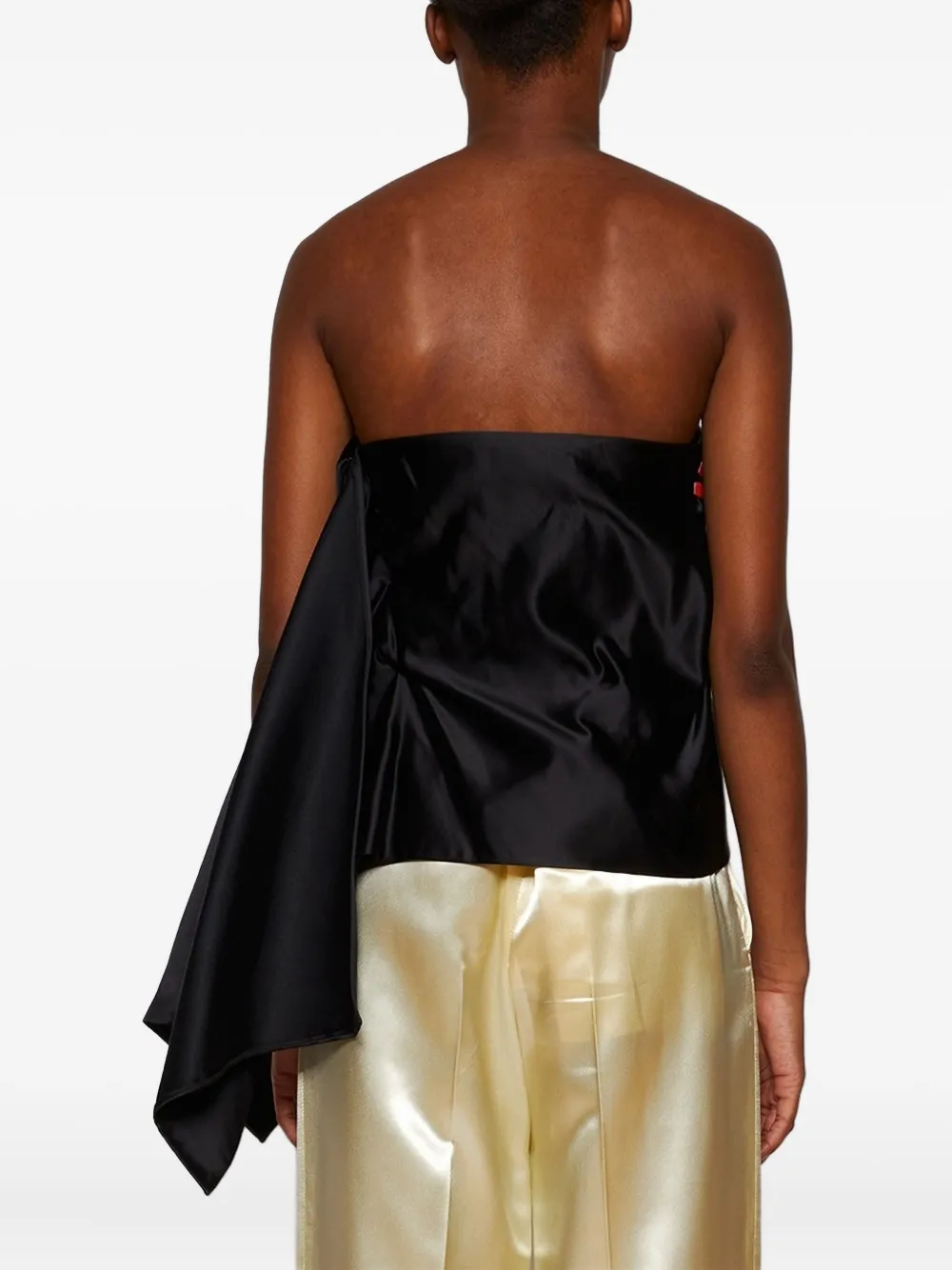 The Row Gedrapeerde asymmetrische top Zwart