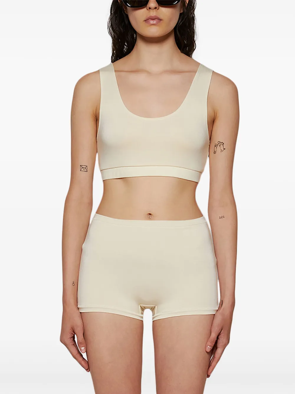 ETERNE Mouwloze sport-bh top Beige