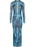 Jean Paul Gaultier Écorché-print dress - Blue