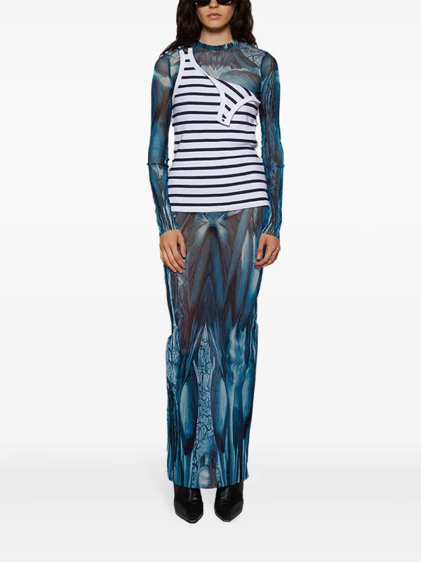 Jean Paul Gaultier Écorché-print Dress | Blue | FARFETCH