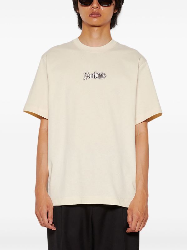 Burberry Logo Applique Cotton t shirt Neutrals FARFETCH SA