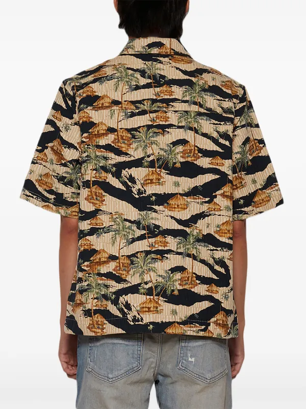 AMIRI Repeat Palm Camp シャツ | ブラウン | FARFETCH JP