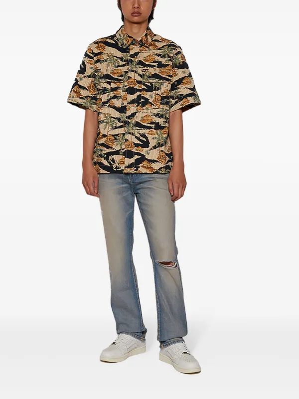 AMIRI Repeat Palm Camp シャツ | ブラウン | FARFETCH JP
