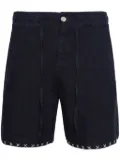 The Elder Statesman contrasting-stitch linen shorts - Blue