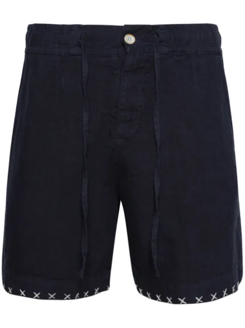 Short en lin à coutures contrastantes - The Elder Statesman - Modalova