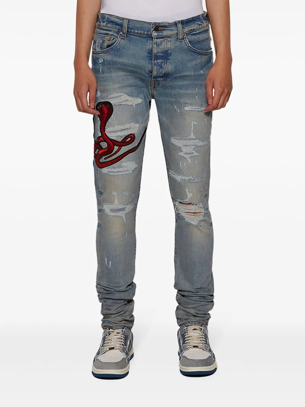 AMIRI Jeans met print Blauw