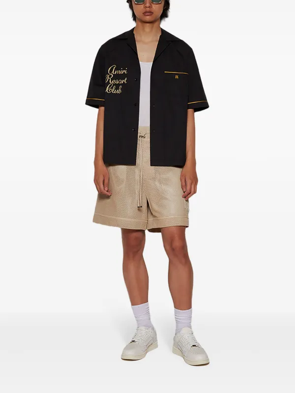 AMIRI Resort Club Embroidered Shirt | Black | FARFETCH JO