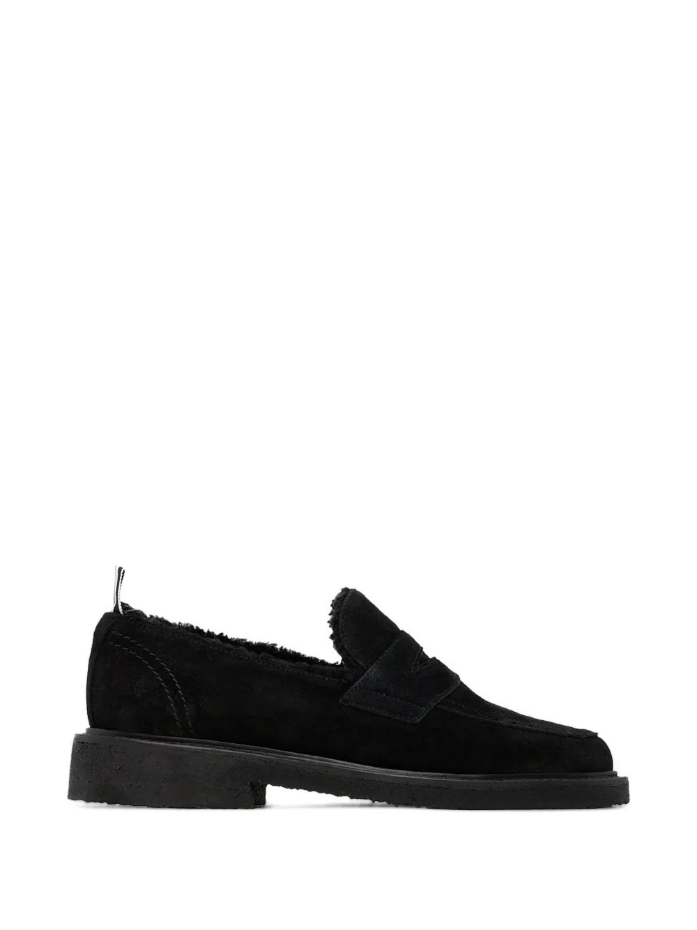 Thom Browne shearling penny loafer Zwart