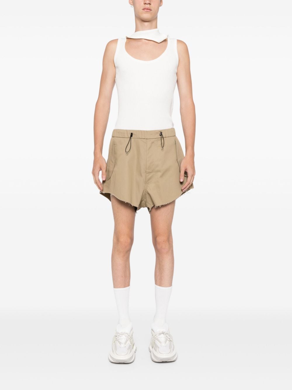 Random Identities Katoenen shorts met trekkoord - Beige