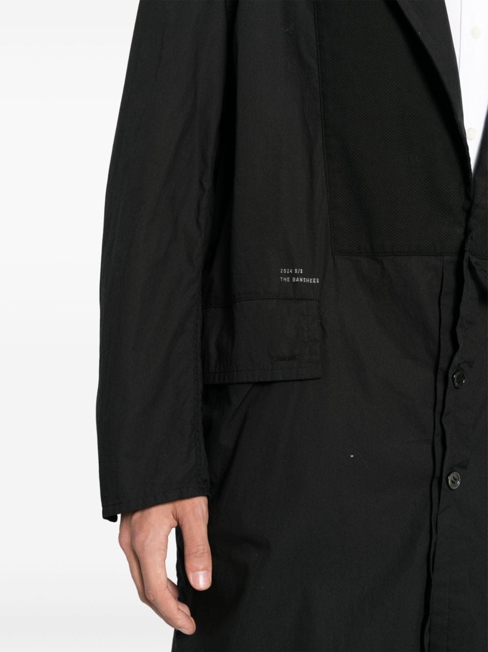 Shop Undercover Single-breasted Cotton Coat In Black