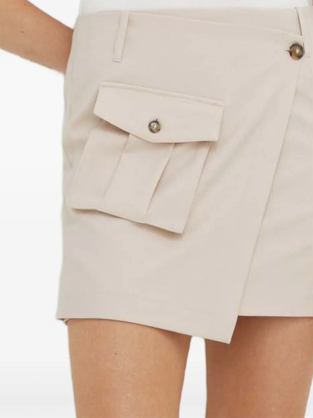 Herskind Pocket-wrap Mini Skirt In Neutral