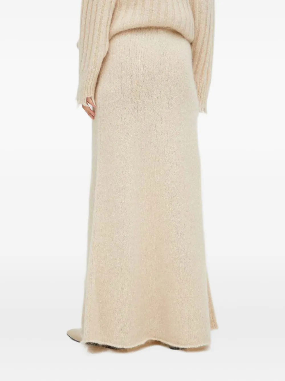 Herskind Ribbed-knit Maxi Skirt In Neutral