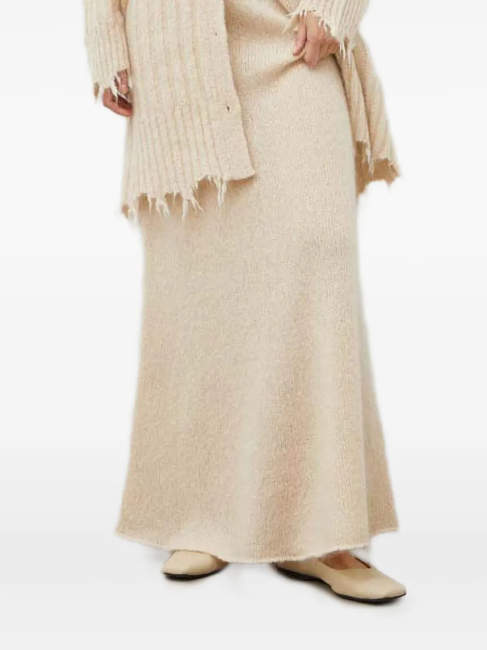 Herskind Ribbed-knit Maxi Skirt In Neutral