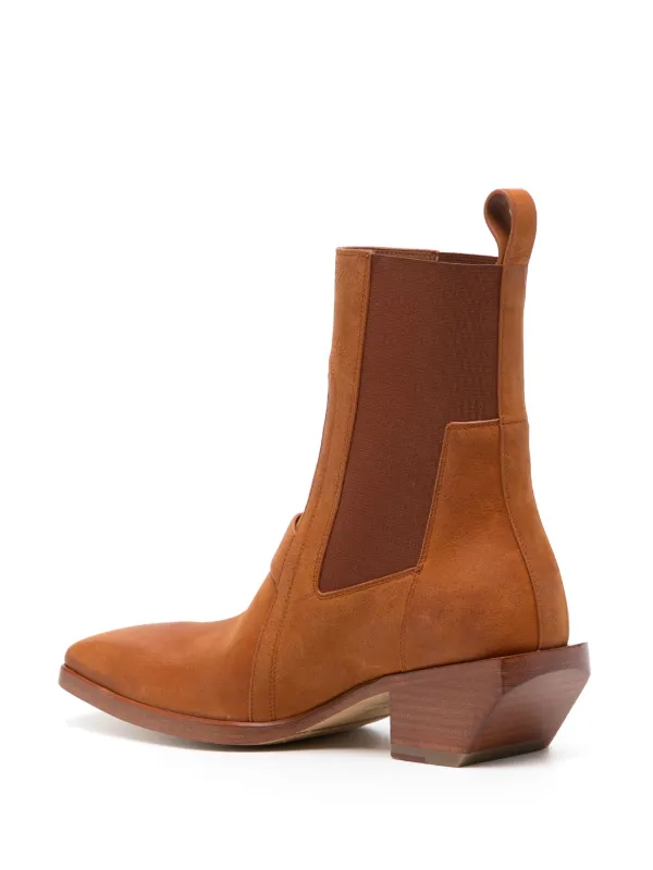 Rick Owens Leather Ankle Boots | Brown | FARFETCH display picture 1