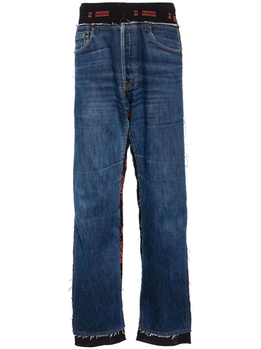 Needles covered denim trousers - Blue