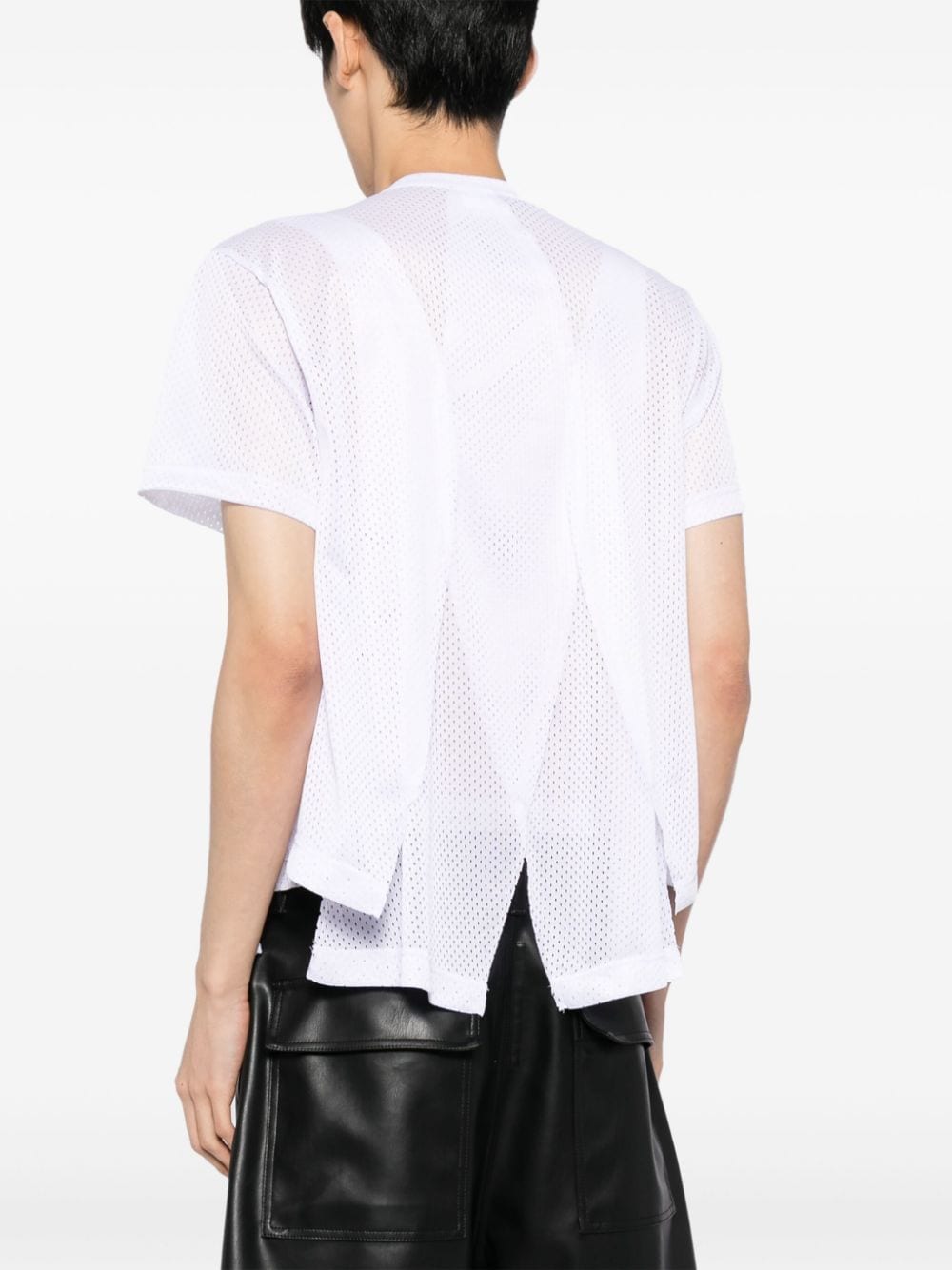 Shop Comme Des Garçons Homme Deux Crew-neck Mesh T-shirt In Weiss