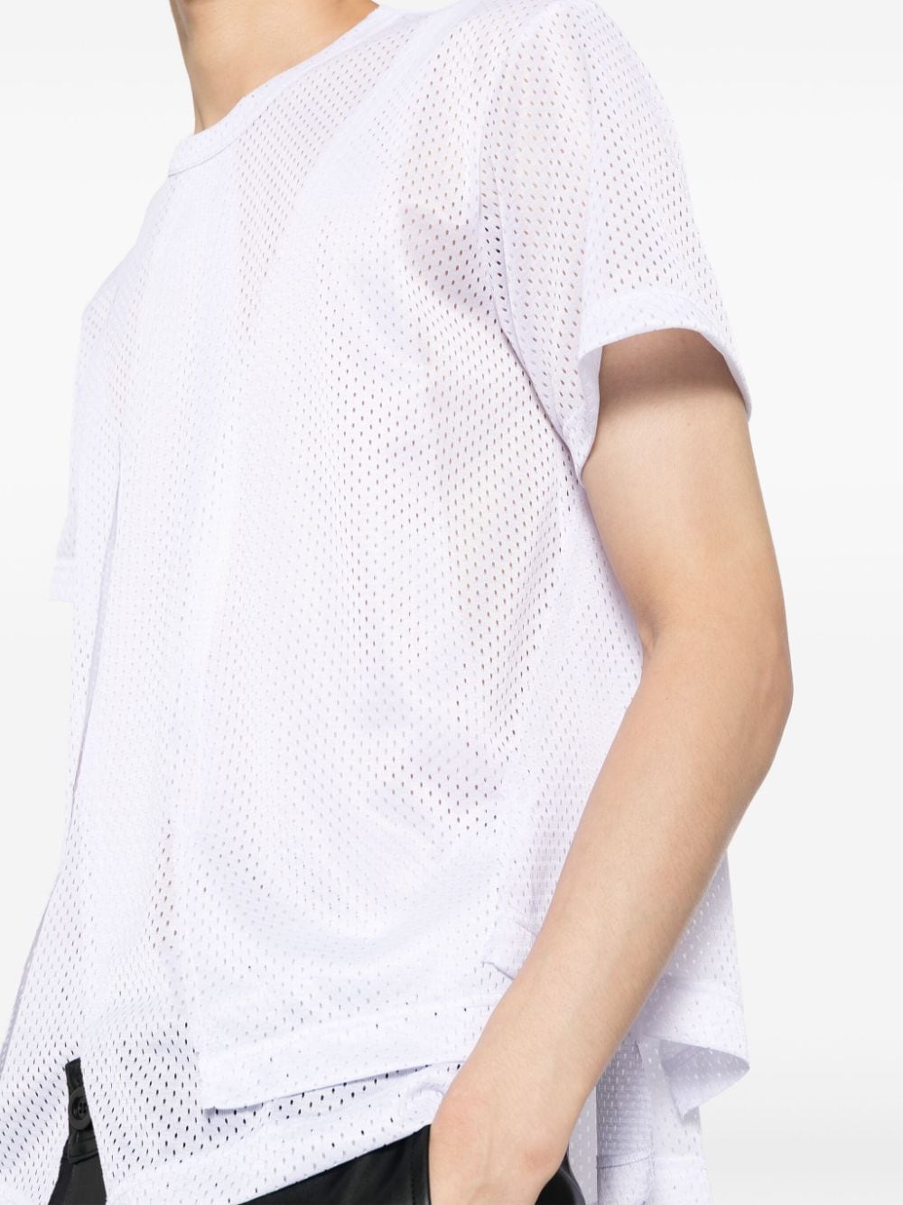 Shop Comme Des Garçons Homme Deux Crew-neck Mesh T-shirt In Weiss