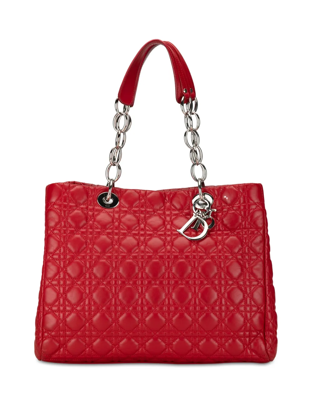 Christian Dior Pre Owned 2011 Large Cannage Lady Dior Soft Tote Bag Red FARFETCH HU