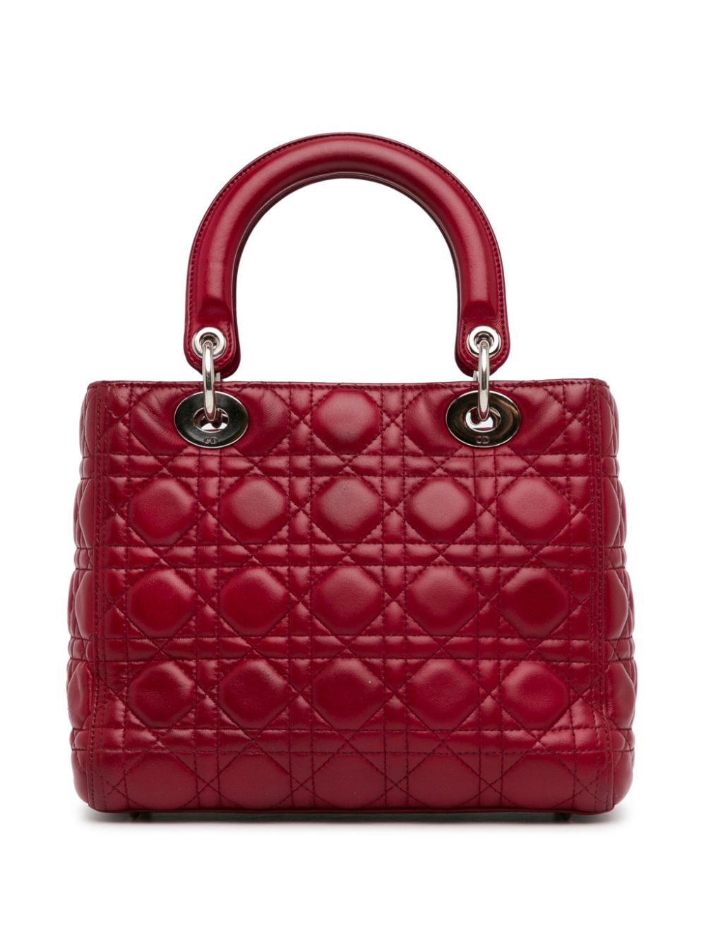 Christian Dior Pre-Owned 2012 Medium Lambskin Cannage Lady Dior satchel - Rood