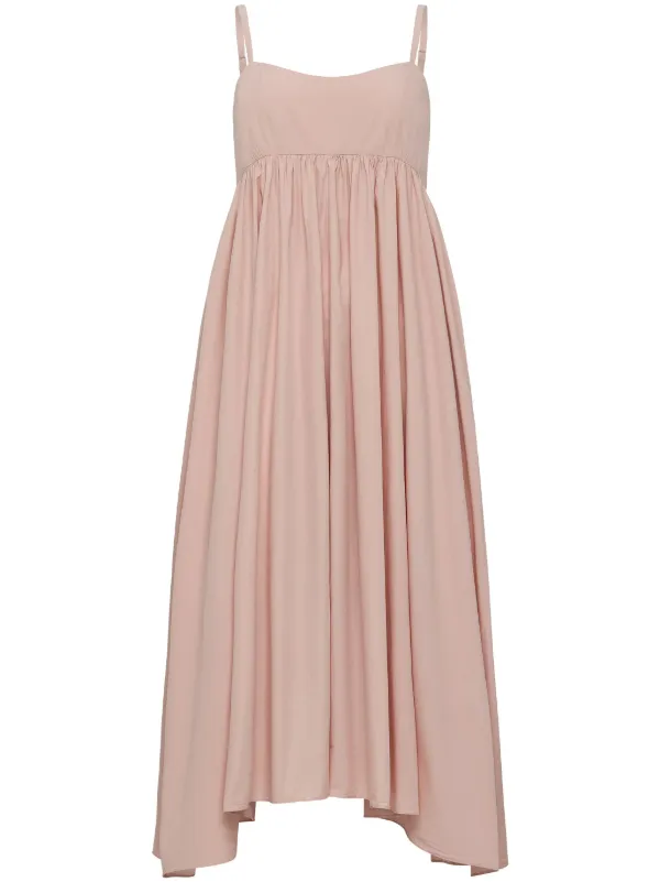 azeeza pink dress Rory Puff Sleeve Silk Dress
