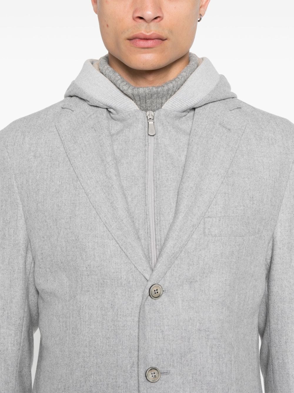 Shop Eleventy Layered Blazer In Grey