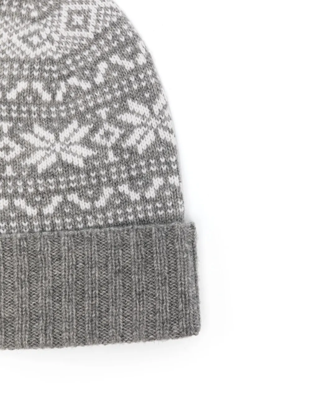 Eleventy Muts met intarsia patroon - Grijs