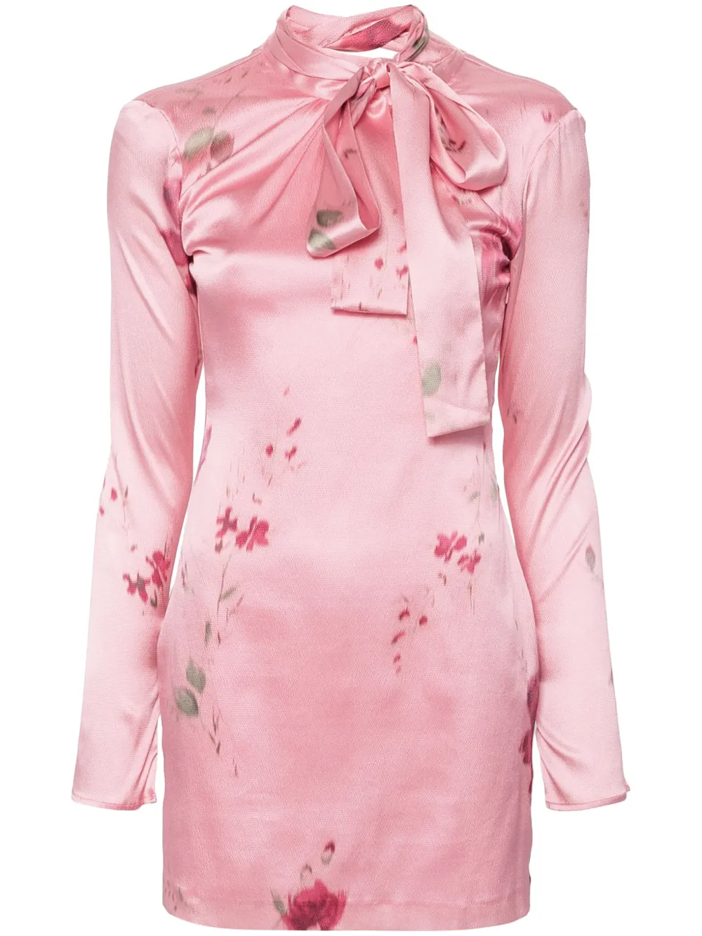 floral-print satin mini dress
