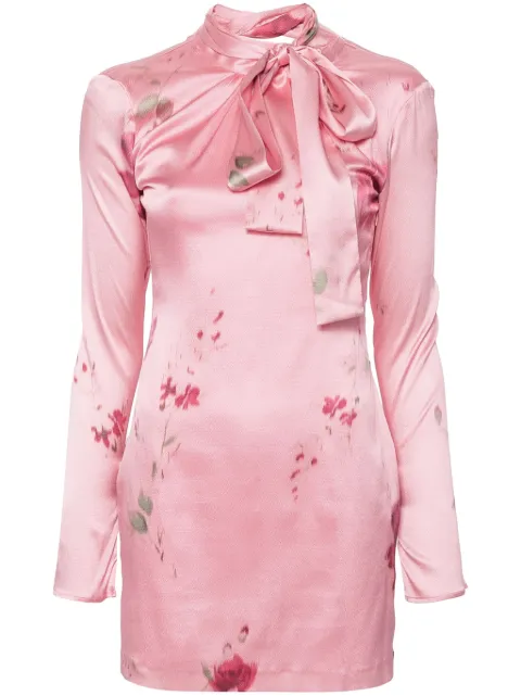 Blumarine floral-print satin mini dress