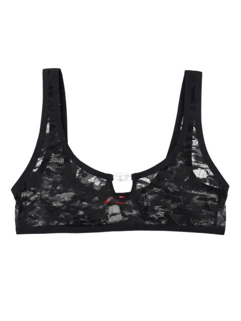 Diesel logo-plaque lace bralette