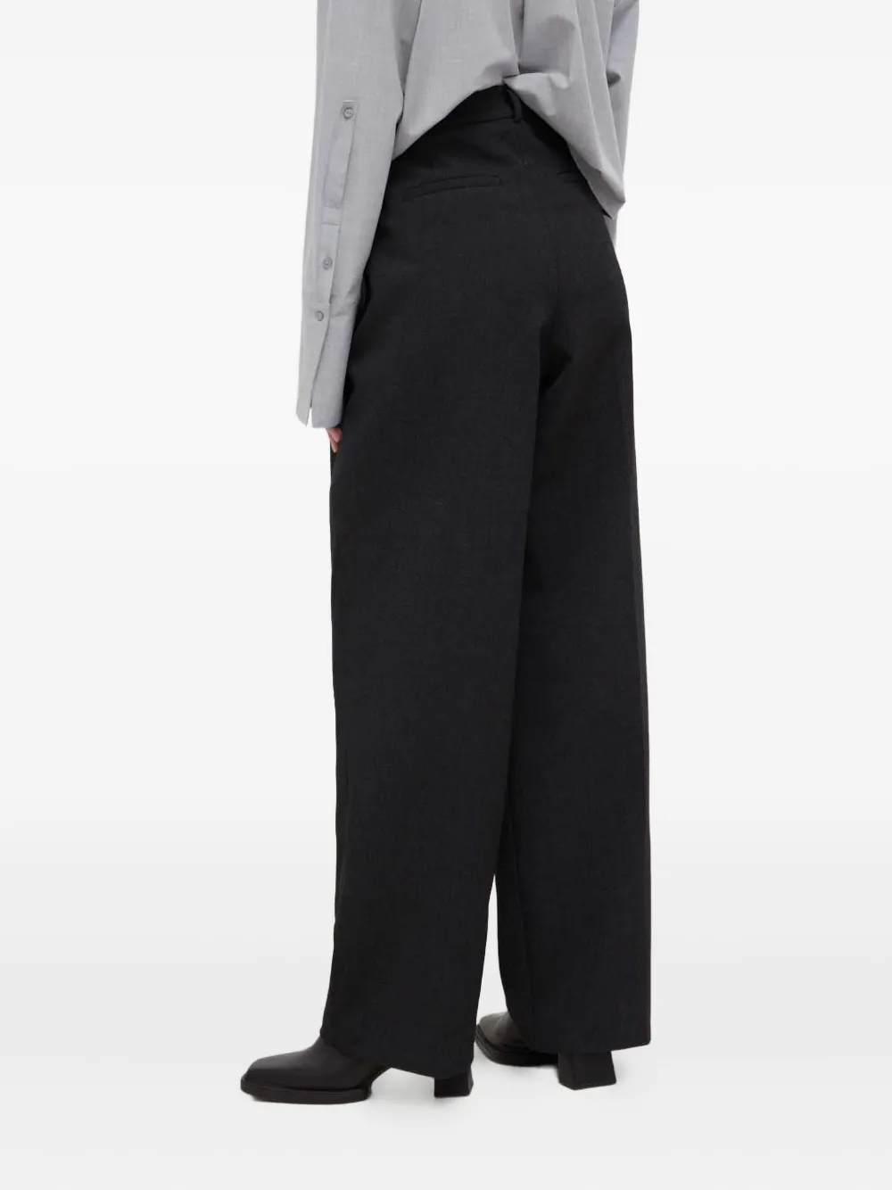 HERSKIND Geplooide broek met riemlussen Grijs