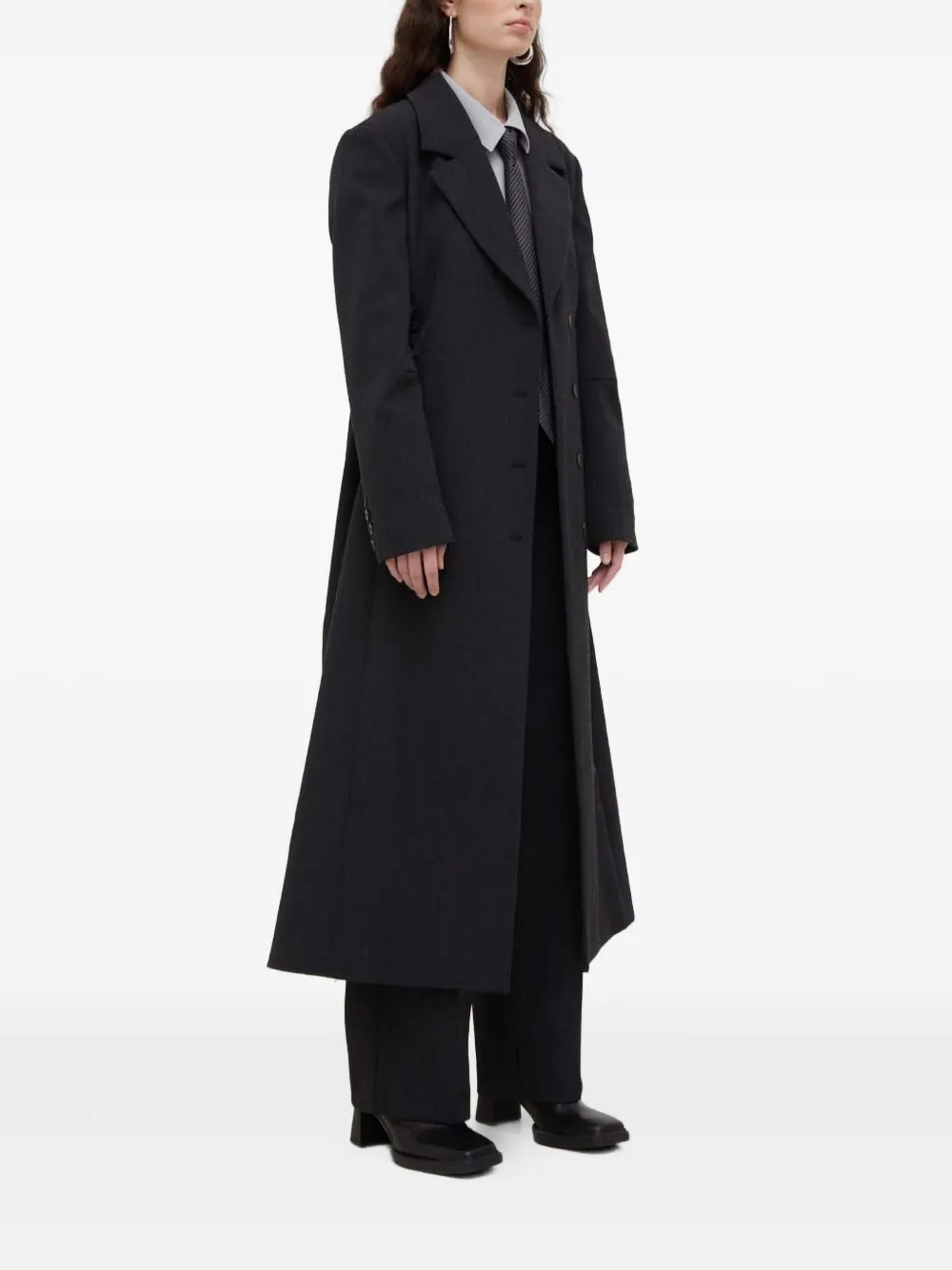 HERSKIND Geplooide broek met riemlussen - Grijs