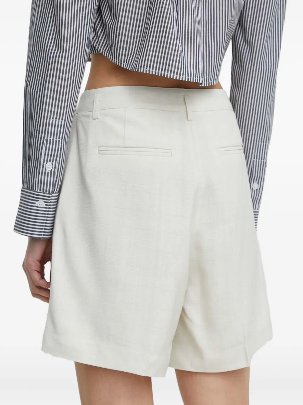 Herskind Pleated Belt-loops Shorts In Neutral