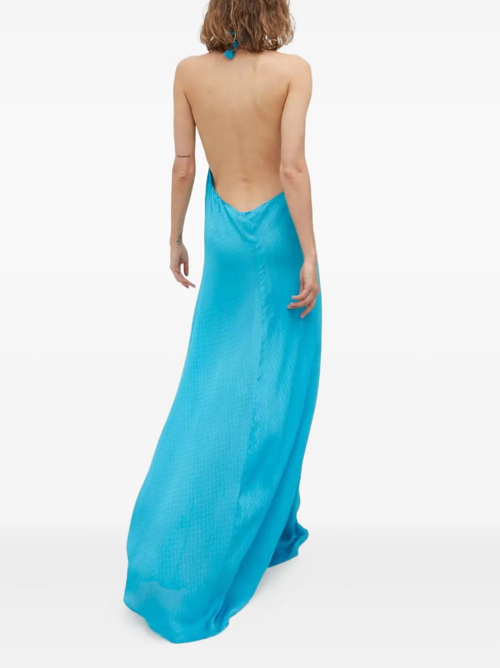 Herskind Halter-neck Backless Maxi Dress In Blue