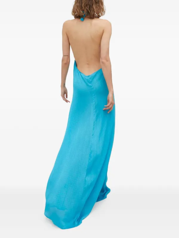 HERSKIND halter-neck Backless Maxi Dress | Blue | FARFETCH