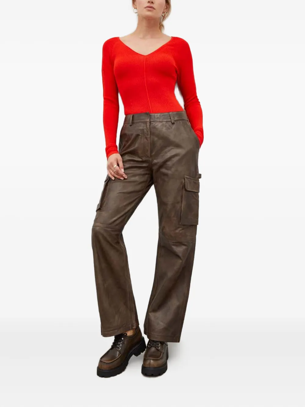 Herskind Cargo Pocket Trousers In Brown