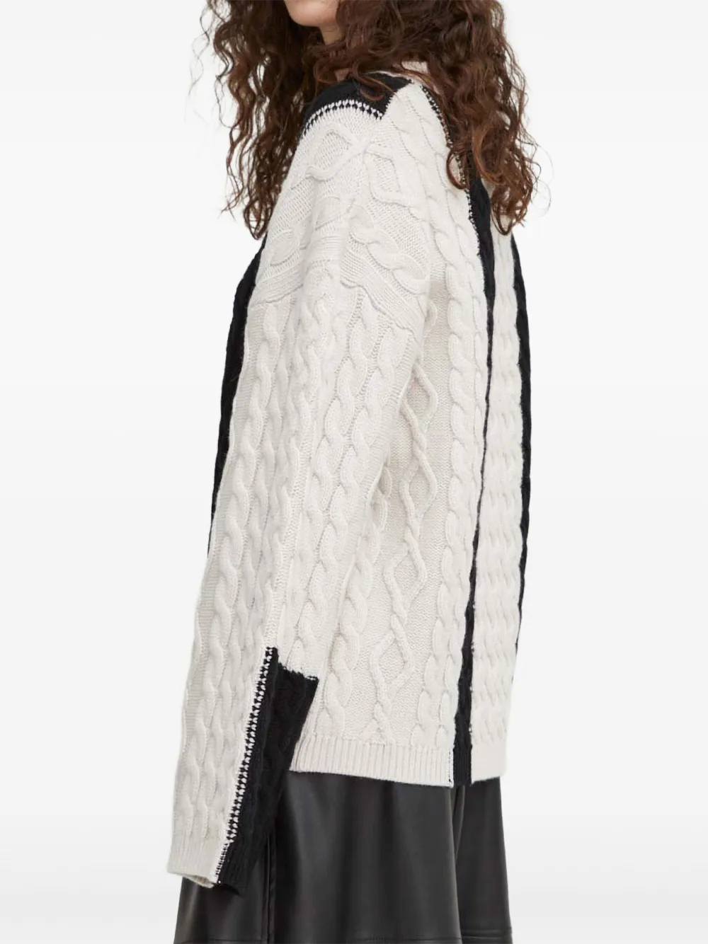 Herskind Cable Knit Panelled Sweater In Neutral