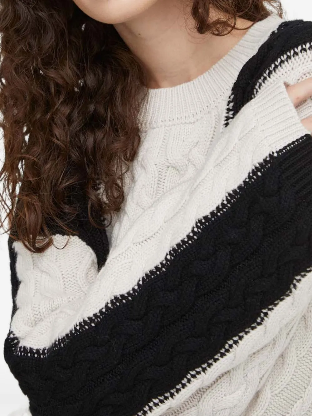 Herskind Cable Knit Panelled Sweater In Neutral