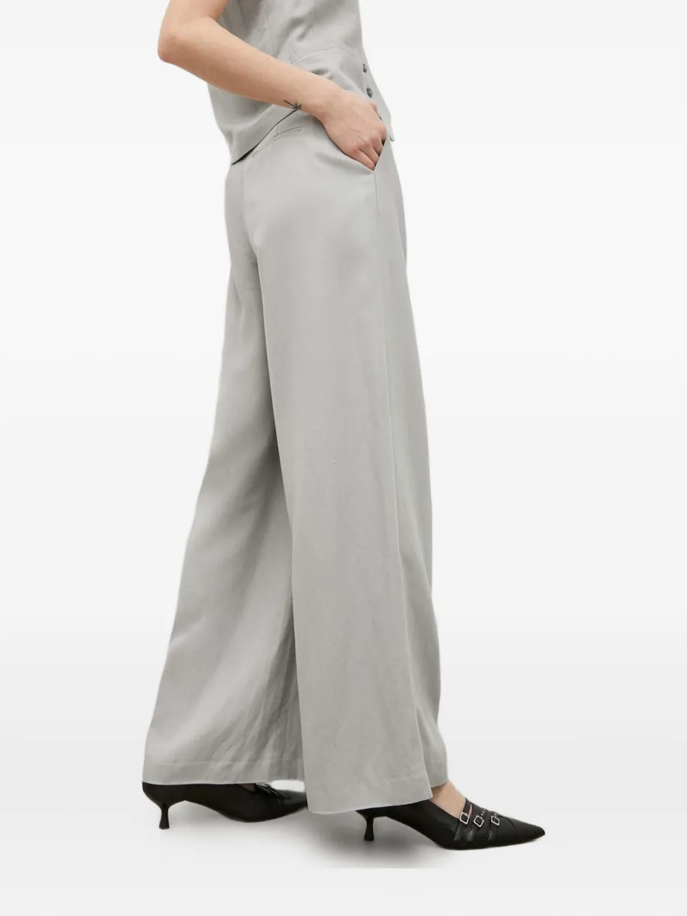 Herskind Pleated Palazzo Pants In Gray