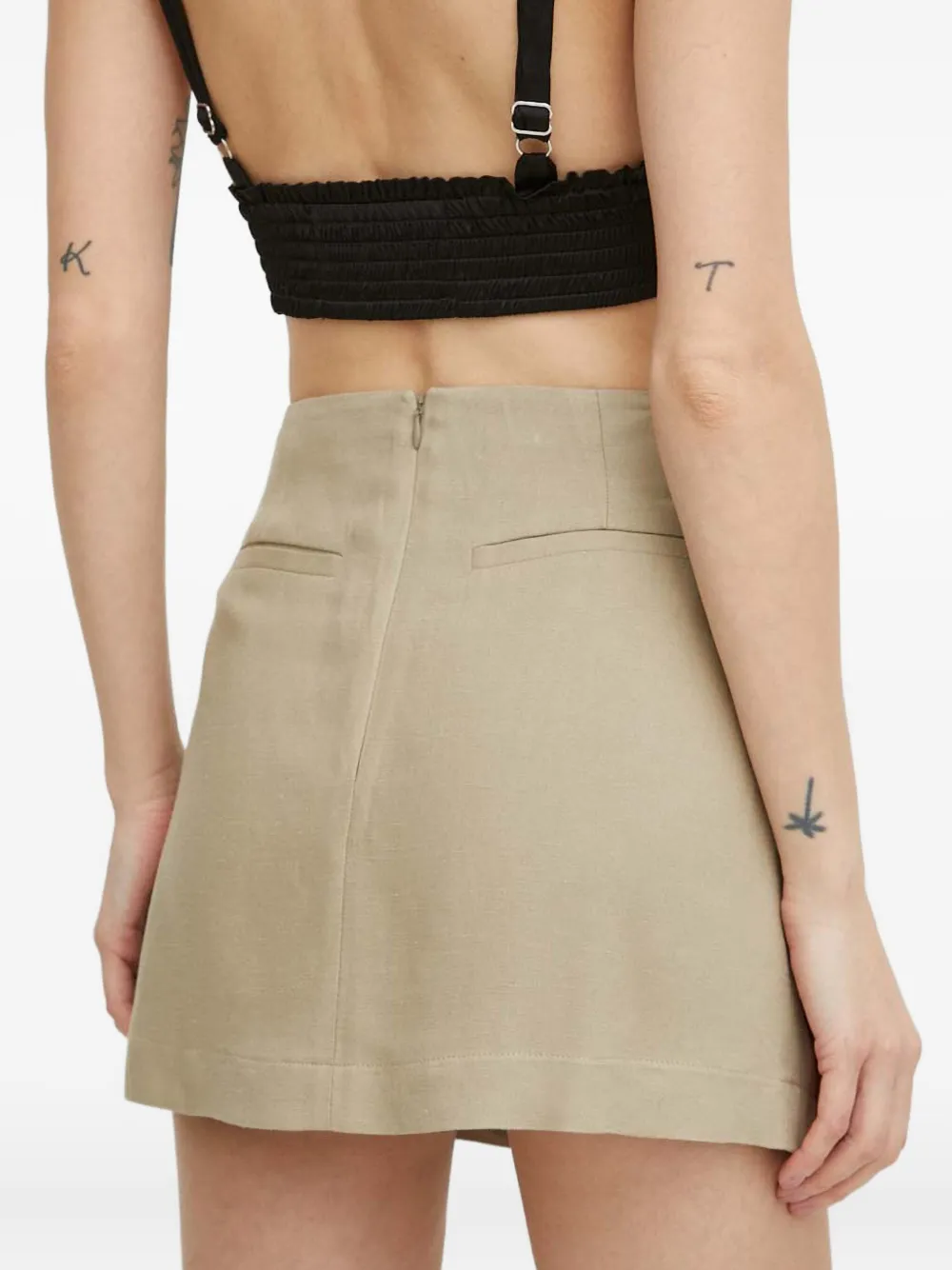 Herskind Zip-fastening Mini Skirt In Neutral